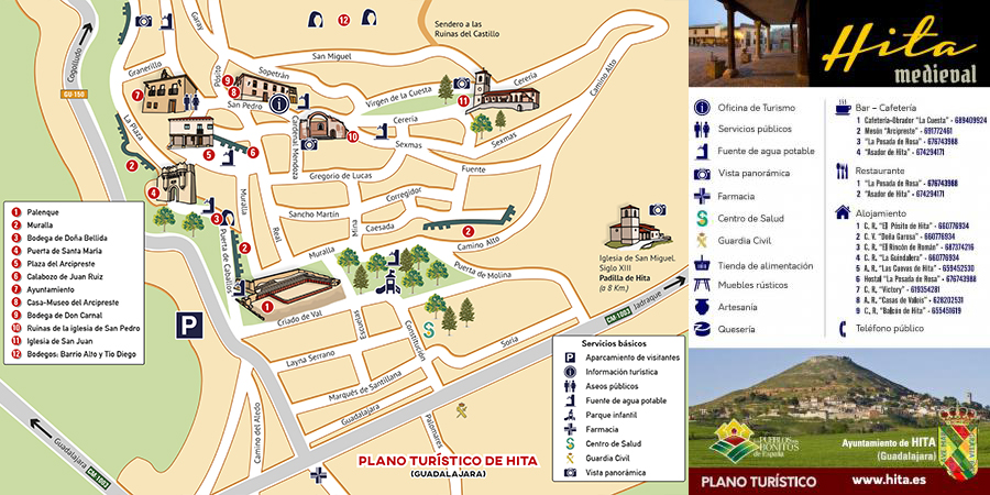 Mapa Turístico de Hita - Alcarria, Guadalajara - Hita: Festival Medieval, Casco - Alcarria, Guadalajara ✈️ Foro Castilla la Mancha